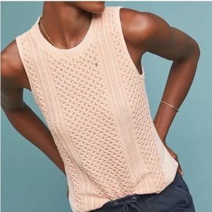 Saturday Sunday Cozy Cable Knit Light Pink Girlhood Sleeveless Sweater Sz XS